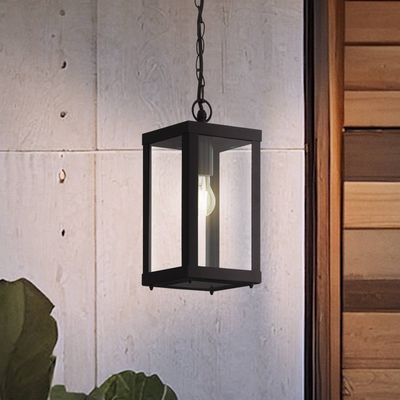 EGLO ALAMONTE 1 Caged Exterior Pendant Light - Black