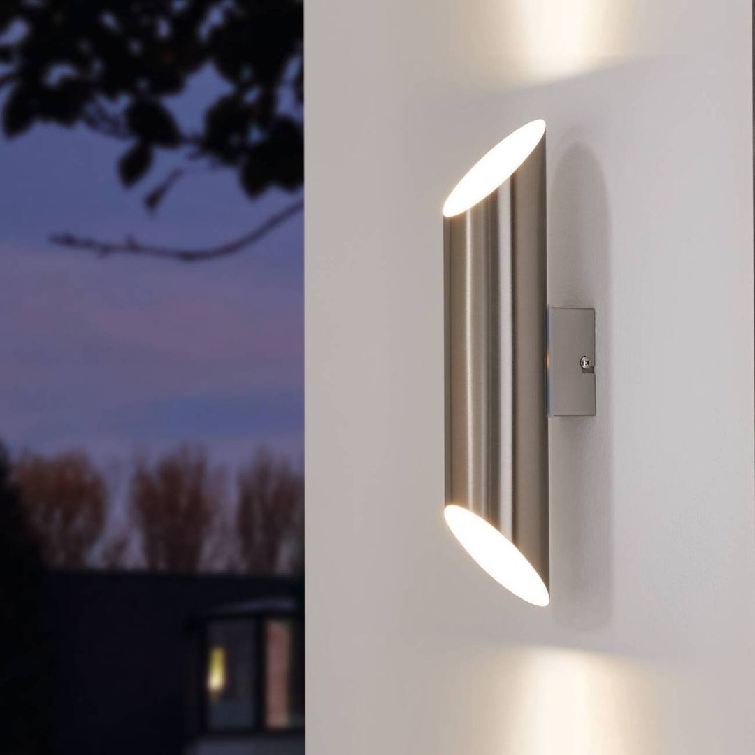 EGLO Agolada LED outdoor wall light, stainless steel - Image 1
