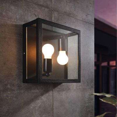EGLO Alamonte 1 outdoor wall lamp 2-bulb up/down square