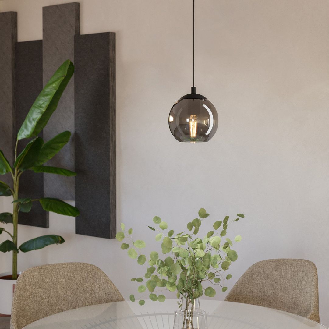 EGLO Ariscani pendant light, smoky grey, Ø 20 cm, glass, E27 - Image 1