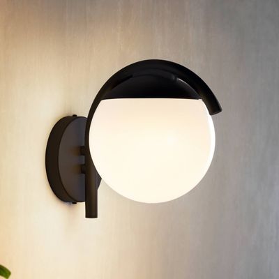 Eglo Prata Vecchia Black And White Metal And Plastic IP44 Outdoor Wall Light - black