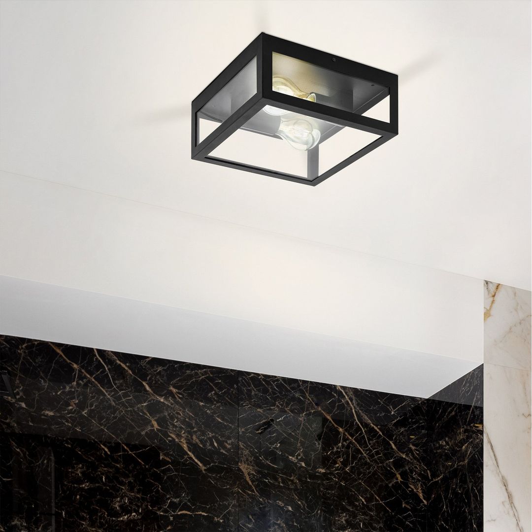 EGLO Amezola bathroom ceiling light, 2-bulb, black - Image 1