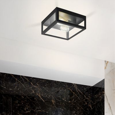 EGLO Amezola bathroom ceiling light, 2-bulb, black