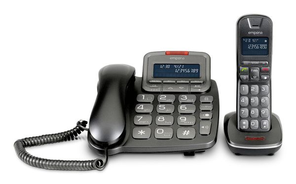 Emporia TH-21ABB Analog/DECT telephone Caller ID Black