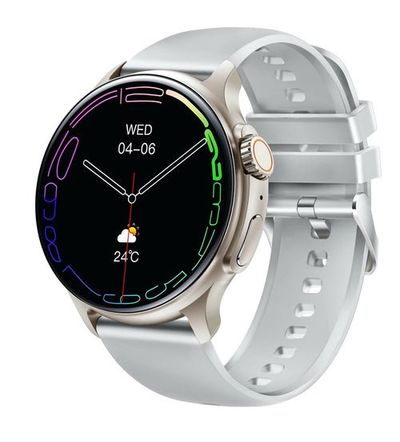 EMPORIA WATCHjoy Smart Watch - Grey, Silicone Strap, 45 mm, Silver/Grey