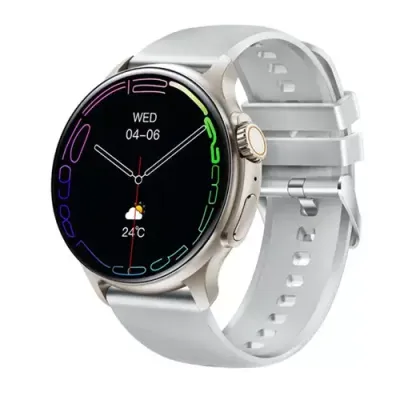 EMPORIA WATCHjoy Smart Watch - Grey, Silicone Strap, 45 mm, Silver/Grey - Thumbnail 4