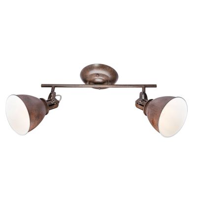 Globo Rusty brown Giorgio ceiling spotlight, two-bulb - Thumbnail 2