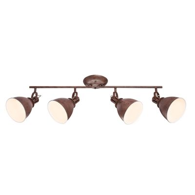 Globo Giorgio four-bulb ceiling spotlight in rust brown - Thumbnail 2