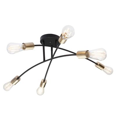 Globo Sarini ceiling lamp made of metal, six-bulb