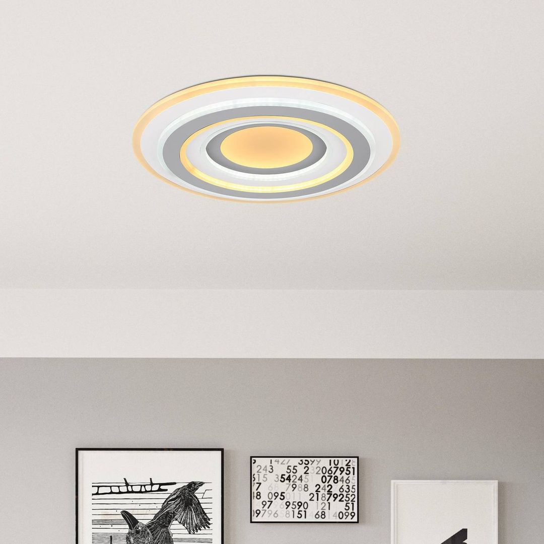 Globo LED ceiling light Sabatino, Ø 48 cm, white/anthracite, CCT - Image 1