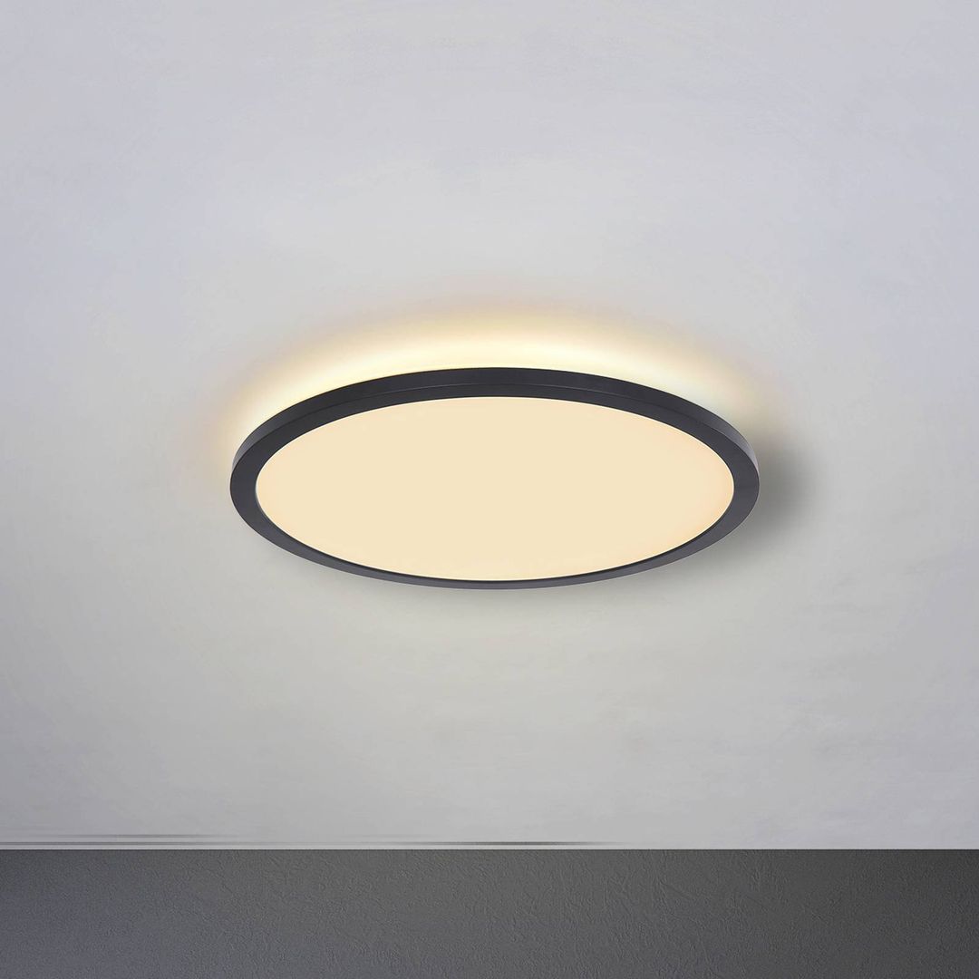 Globo Sapana LED ceiling light, black, round, dimmable - Image 1