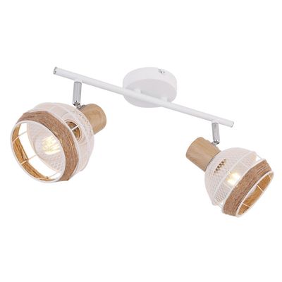 Globo Widy ceiling light, hemp rope decoration, 2-bulb - Thumbnail 2