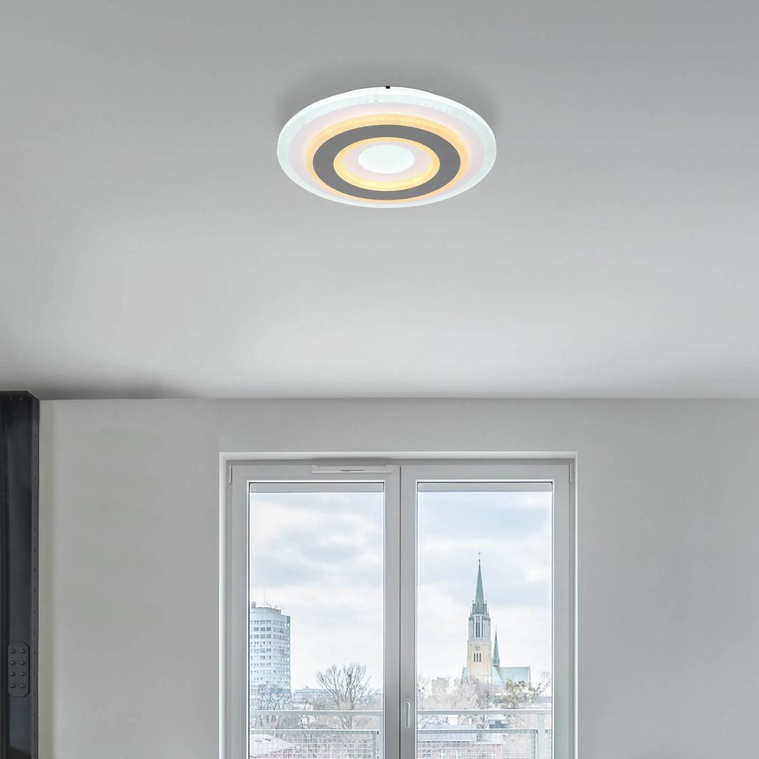Globo LED ceiling lamp Sabatino, Ø 30 cm, white/anthracite, CCT - Image 1