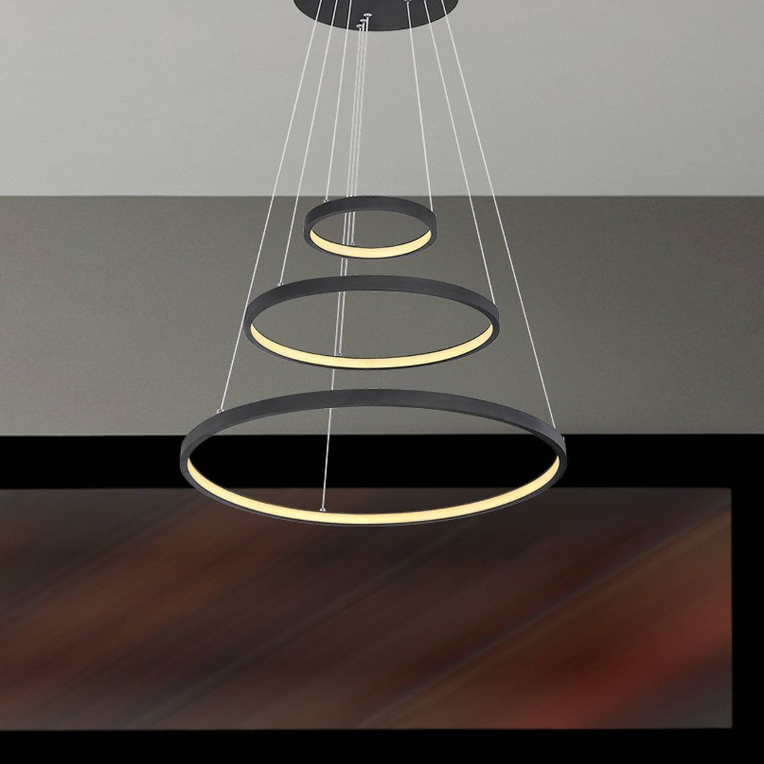 Globo Ralph LED hanging light, three-bulb, black - Image 1