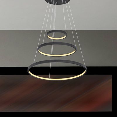 Globo Ralph LED hanging light, three-bulb, black
