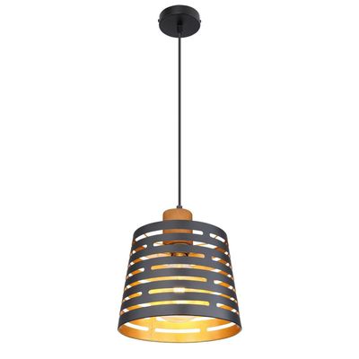 Globo Ablona hanging light, Ø 25 cm, black/gold, metal - Thumbnail 2