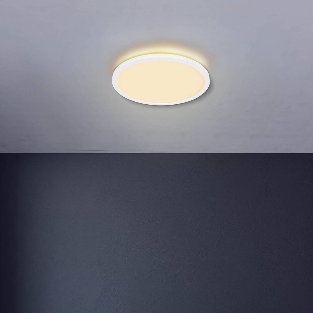 Globo LED ceiling lamp Sapana, white, Ø 42 cm, plastic, IP44 - Image 1