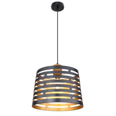 Globo Ablona hanging light, Ø 35 cm, black/gold, metal - Thumbnail 2