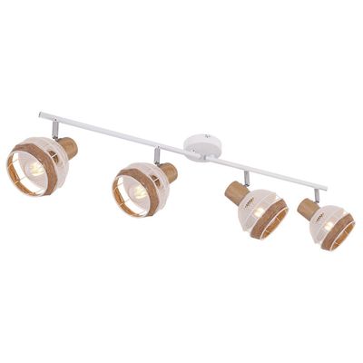 Globo Widy ceiling light, hemp rope decoration, 4-bulb - Thumbnail 2