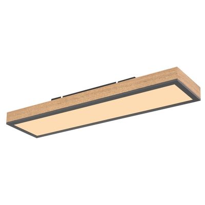 Globo Doro LED ceiling light, length 60 cm, oak, wood - Thumbnail 2