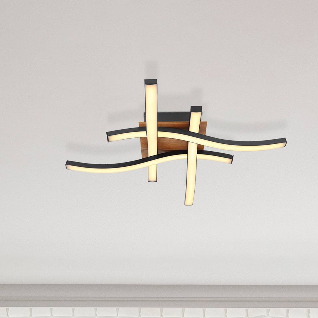 Globo Evita LED ceiling light in a wood look - Image 1