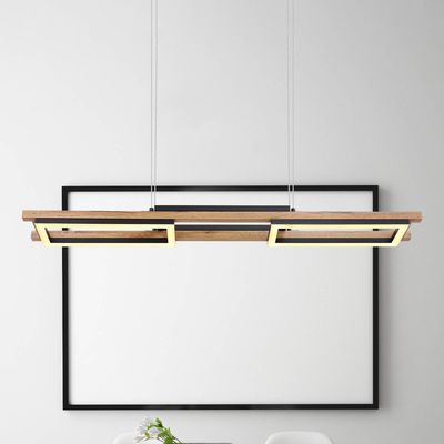 Globo Illa LED pendant light, wood design