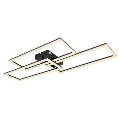 Globo Tiny LED ceiling light 3-bulb rectangles black CCT - Thumbnail 2