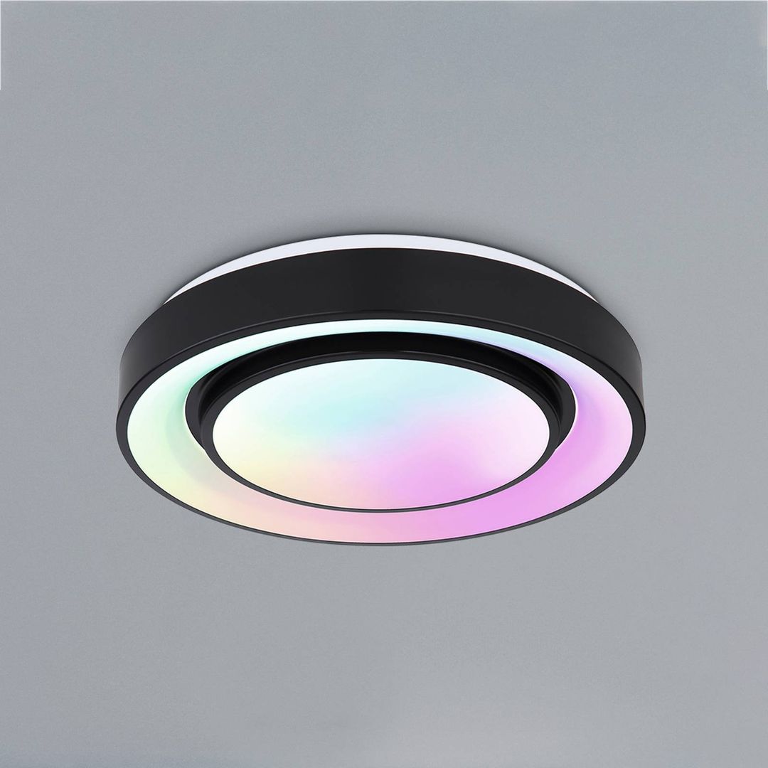 Globo Sully LED ceiling light RGBW remote control black - Image 1
