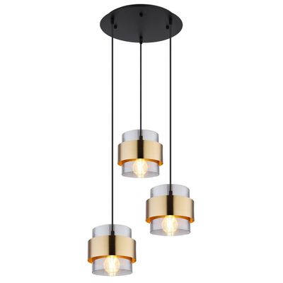 Globo Milley hanging light, Ø 45 cm, brass-coloured, 3-bulb, metal - Thumbnail 2