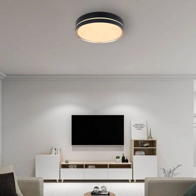 Globo Manni LED ceiling lamp, Ø 39 cm, black/bronze-coloured, CCT