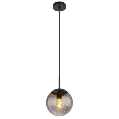 Globo Samos pendant light, Ø 20 cm, smoky grey/black, glass - Thumbnail 2