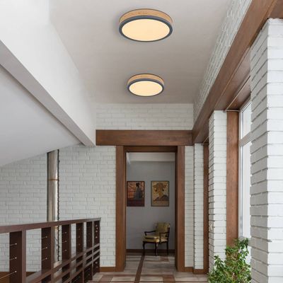 Globo LED ceiling lamp Doro Ø 30 cm dark wood, graphite