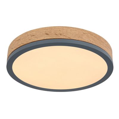 Globo LED ceiling lamp Doro Ø 30 cm dark wood, graphite - Thumbnail 2