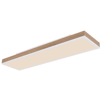 Globo LED ceiling lamp Doro, length 80 cm, dark wood, wood, CCT - Thumbnail 2