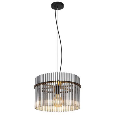 Globo Gorley hanging light, smoky grey/black, Ø 40 cm, glass, E27 - Thumbnail 2