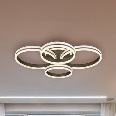 Globo Grouni LED ceiling lamp, length 85 cm, titanium colour, CCT
