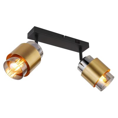 Globo Milley downlight, length 26 cm, brass-coloured, 2-bulb. - Thumbnail 2