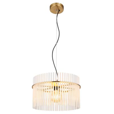 Globo Gorley hanging light, white/gold, Ø 40 cm, glass, E27 - Thumbnail 2