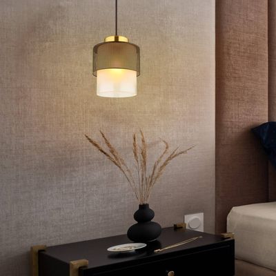 Globo Olga pendant light, Ø 18 cm, black, metal/glass