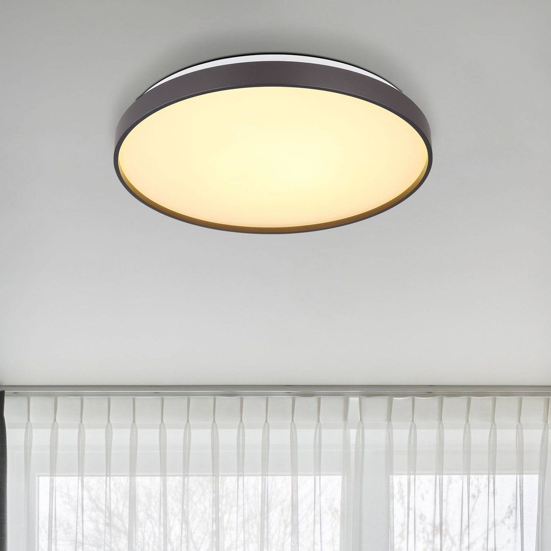 Globo Eclypse LED ceiling light, anthracite, Ø 48 cm, acrylic/metal - Image 1