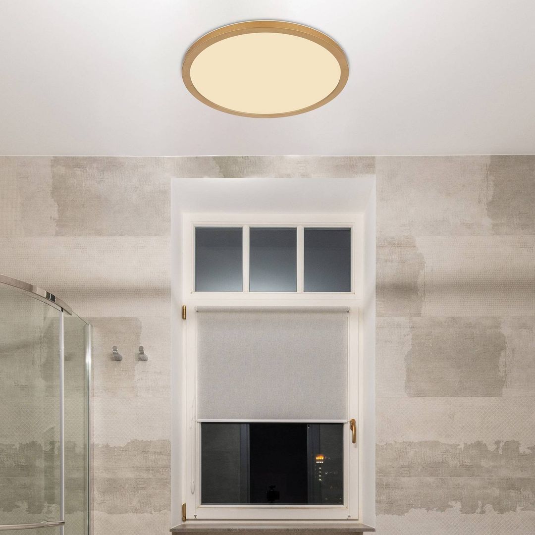 Globo Sapana LED ceiling light, Ø29.5 brass - Image 1