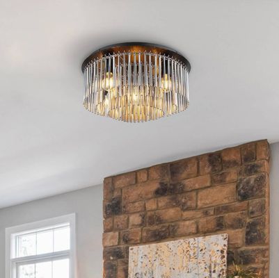 Globo Gorley ceiling lamp, smoke/black, glass, 50 cm, 5-bulb, E27