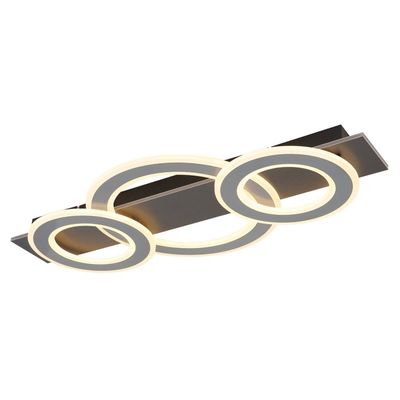 Globo Jayden LED ceiling lamp, length 73 cm, anthracite/grey, metal - Thumbnail 2