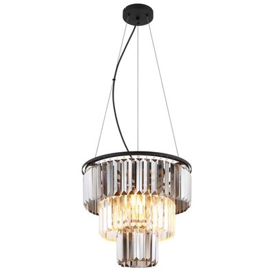 Globo Naxis pendant light, smoky grey/clear, Ø 40 cm, crystal - Thumbnail 2
