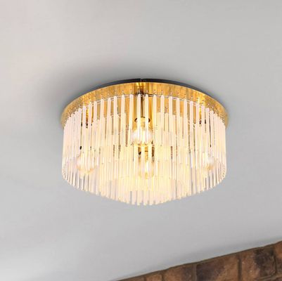 Globo Gorley ceiling light, white/gold, glass, Ø 50 cm, 5-bulb, E27