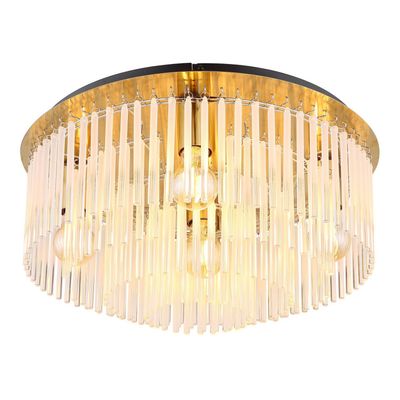 Globo Gorley ceiling light, white/gold, glass, Ø 50 cm, 5-bulb, E27 - Thumbnail 2