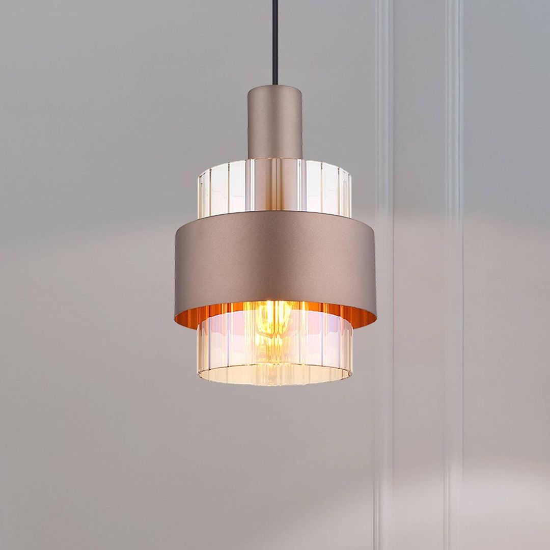 Globo Milley hanging light, Ø 19 cm, bronze-coloured, metal - Image 1