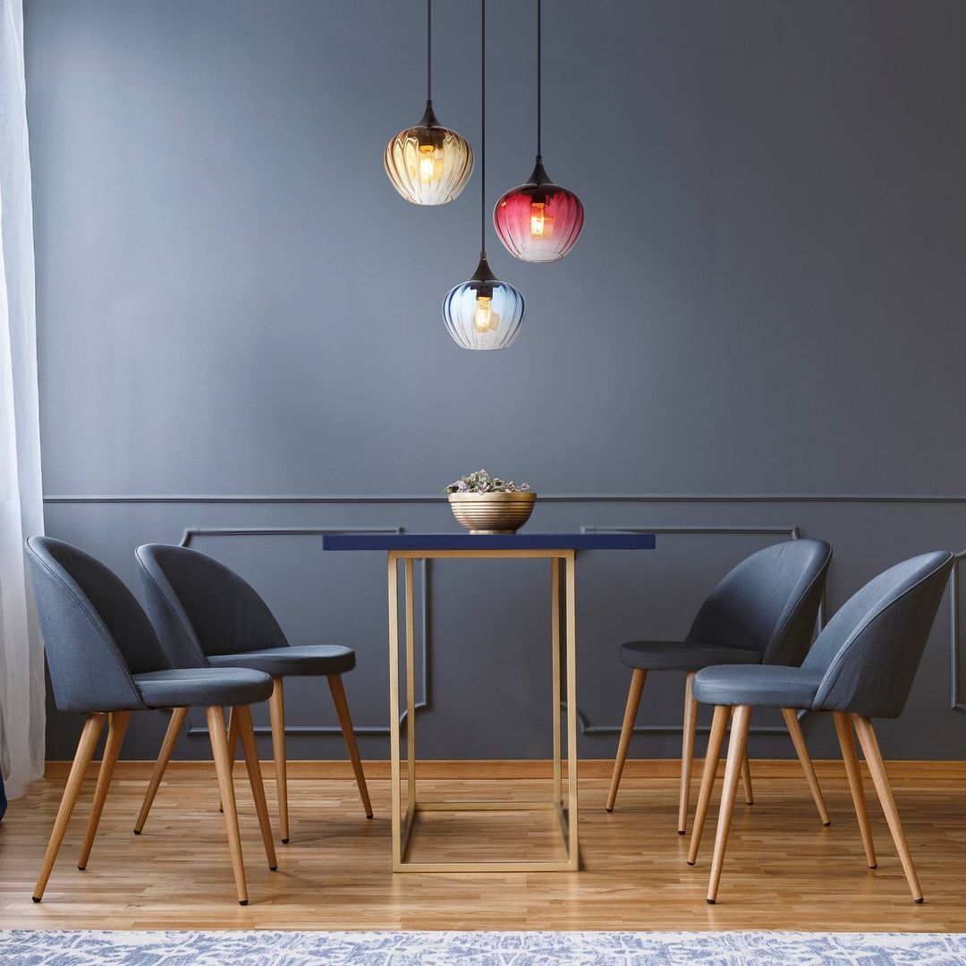 Globo Sander pendant light, Ø 45 cm, multicoloured, glass, 3-bulb. - Image 1
