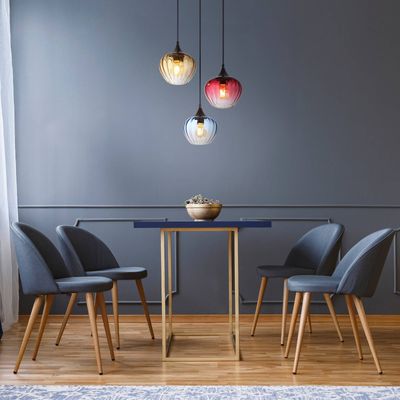 Globo Sander pendant light, Ø 45 cm, multicoloured, glass, 3-bulb.