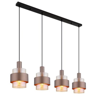 Globo Milley hanging light, length 110 cm, bronze-coloured, 4-bulb. - Thumbnail 2